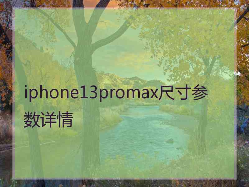 iphone13promax尺寸参数详情