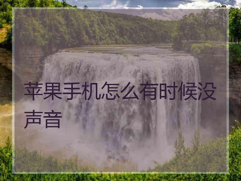 苹果手机怎么有时候没声音