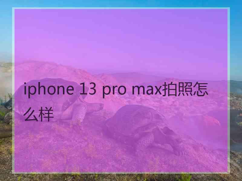 iphone 13 pro max拍照怎么样