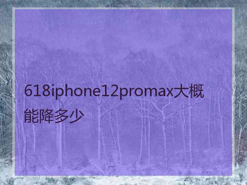 618iphone12promax大概能降多少