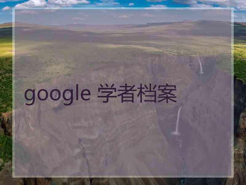 google 学者档案