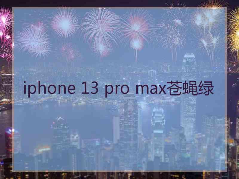 iphone 13 pro max苍蝇绿