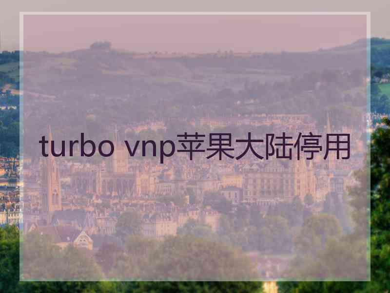 turbo vnp苹果大陆停用