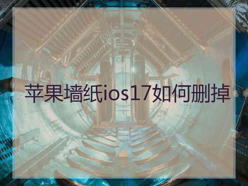 苹果墙纸ios17如何删掉