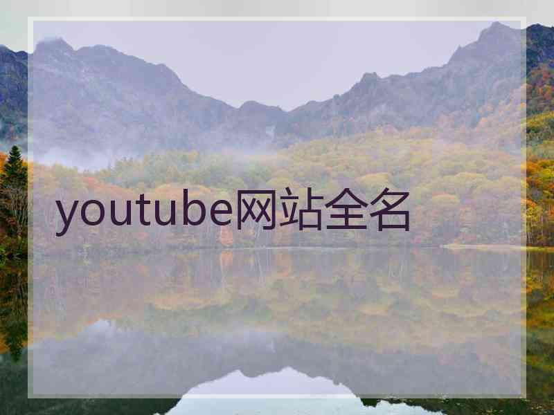 youtube网站全名