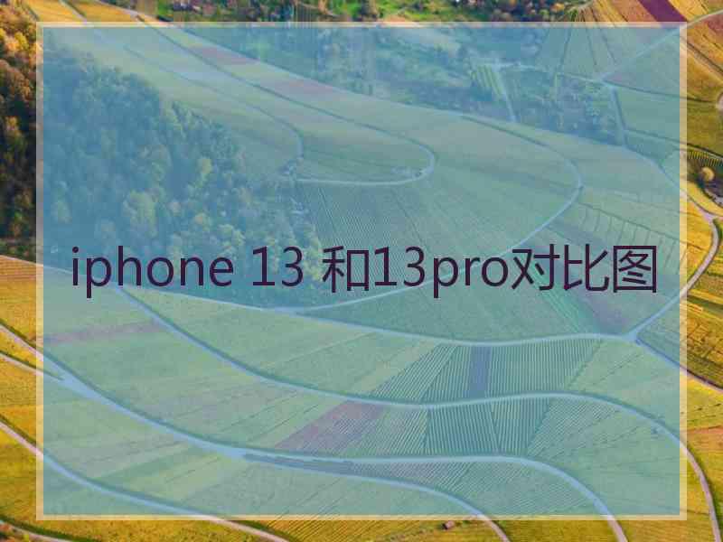 iphone 13 和13pro对比图