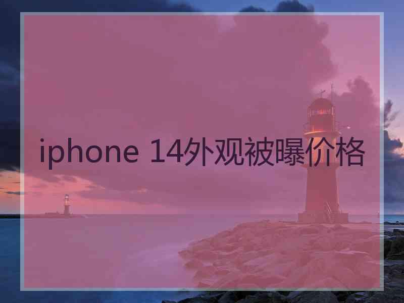 iphone 14外观被曝价格