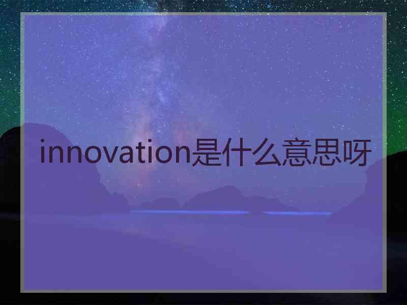 innovation是什么意思呀