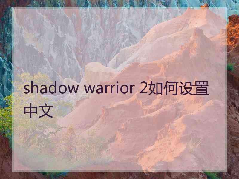 shadow warrior 2如何设置中文