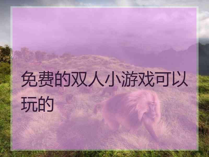 免费的双人小游戏可以玩的