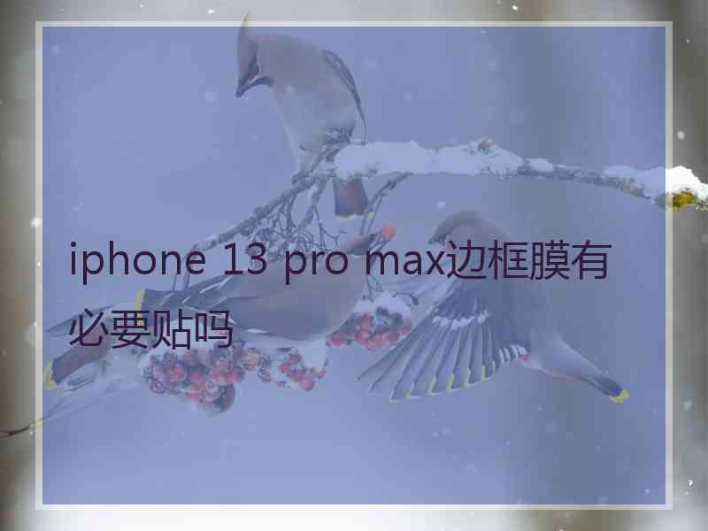 iphone 13 pro max边框膜有必要贴吗