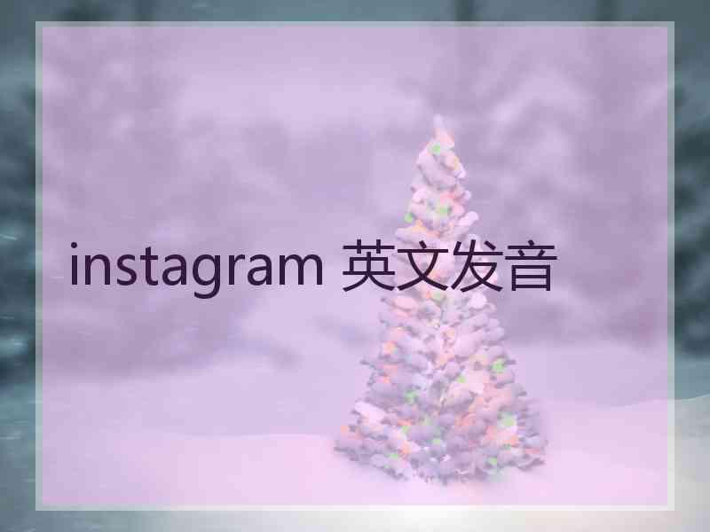 instagram 英文发音