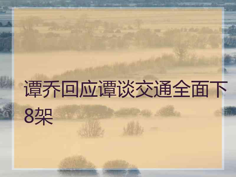 谭乔回应谭谈交通全面下8架