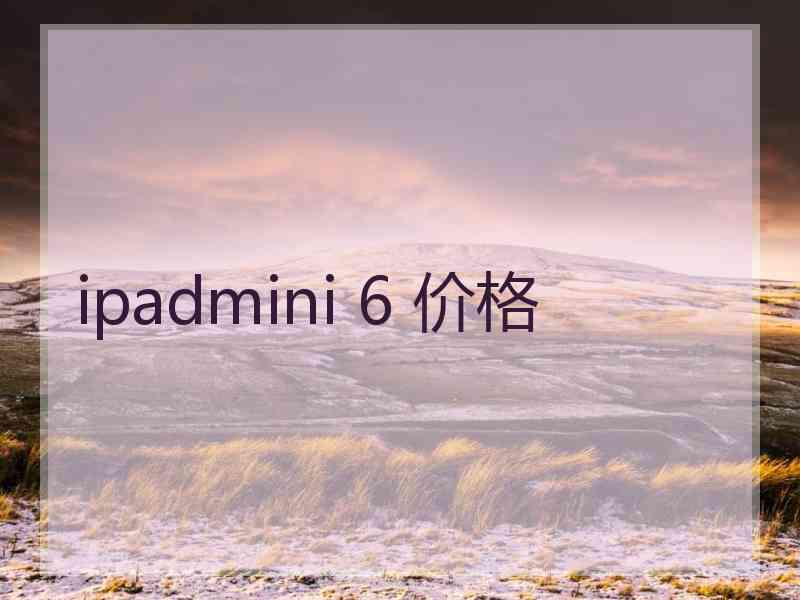 ipadmini 6 价格