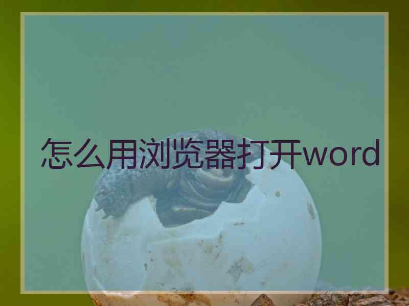 怎么用浏览器打开word