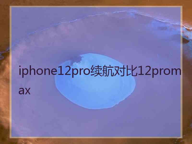 iphone12pro续航对比12promax