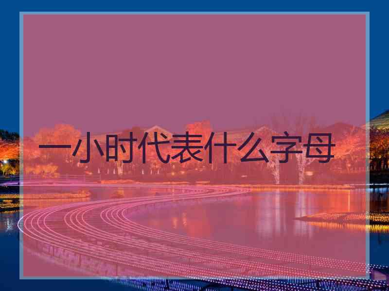 一小时代表什么字母