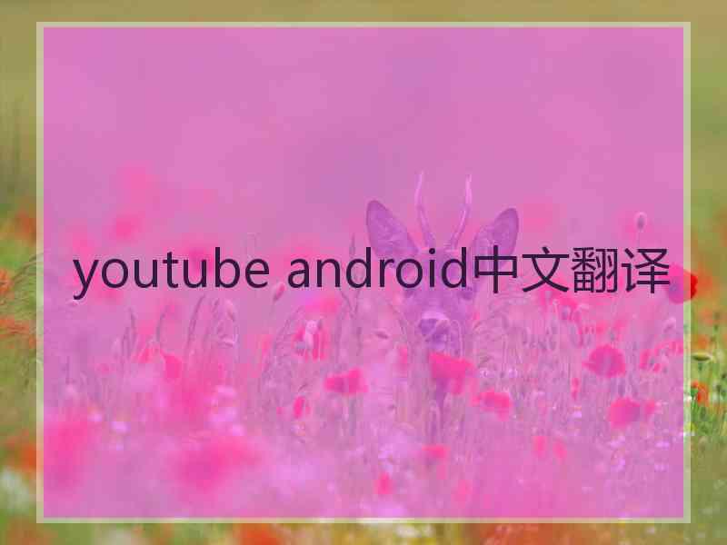 youtube android中文翻译