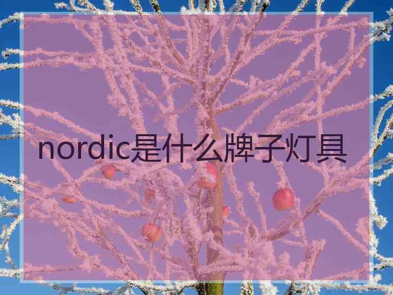 nordic是什么牌子灯具