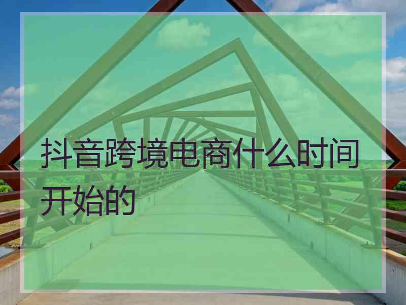 抖音跨境电商什么时间开始的