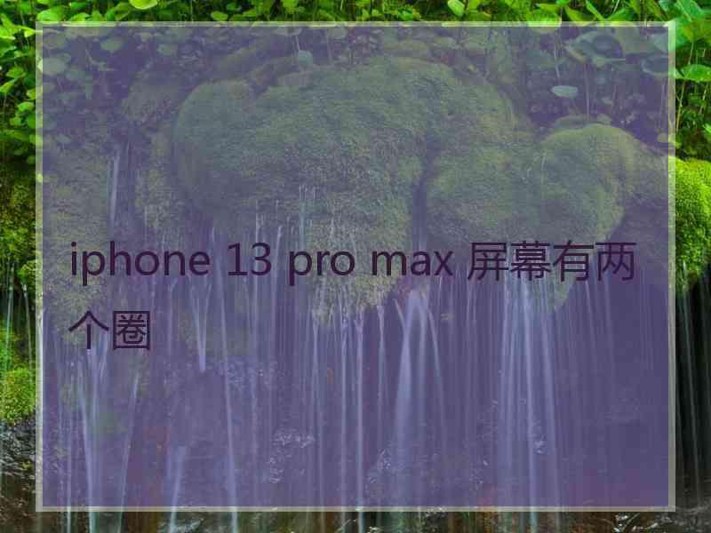 iphone 13 pro max 屏幕有两个圈