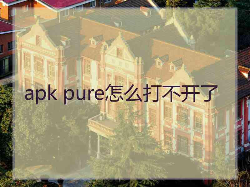 apk pure怎么打不开了