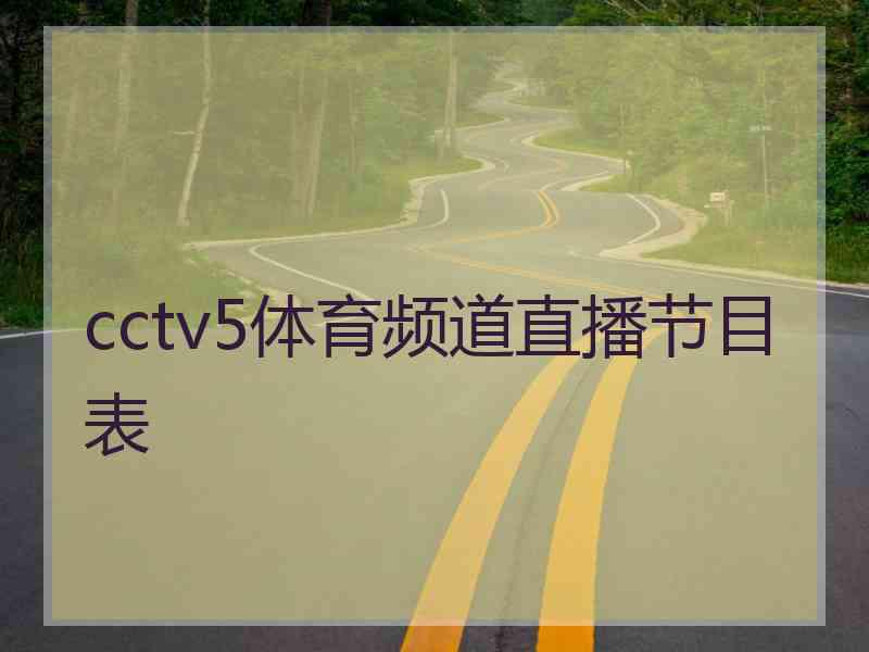 cctv5体育频道直播节目表