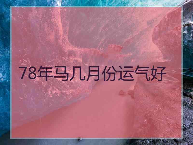 78年马几月份运气好