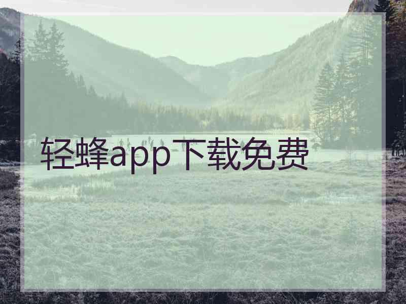 轻蜂app下载免费