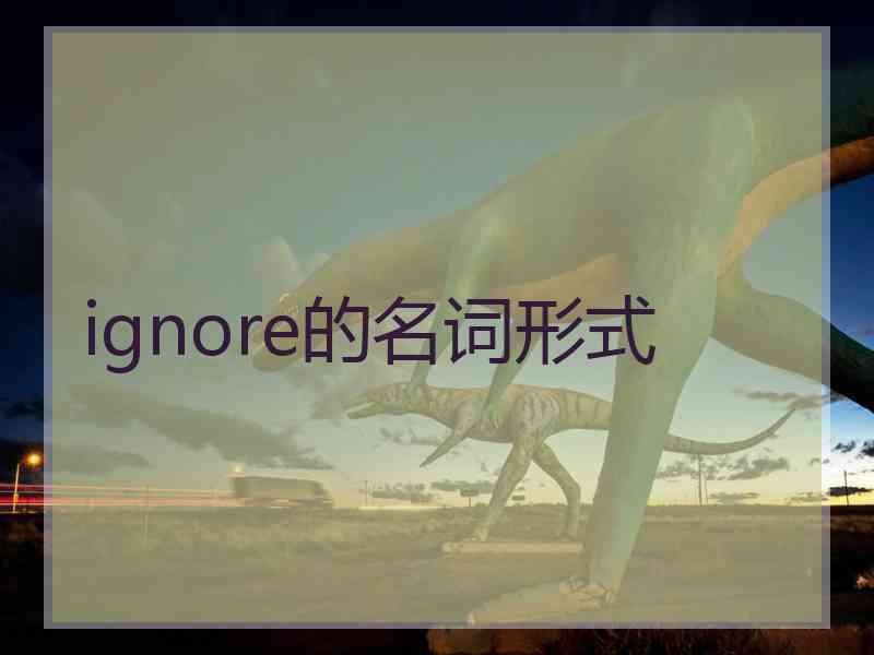 ignore的名词形式