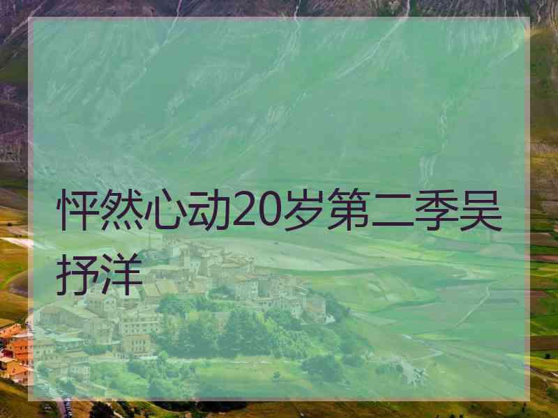 怦然心动20岁第二季吴抒洋