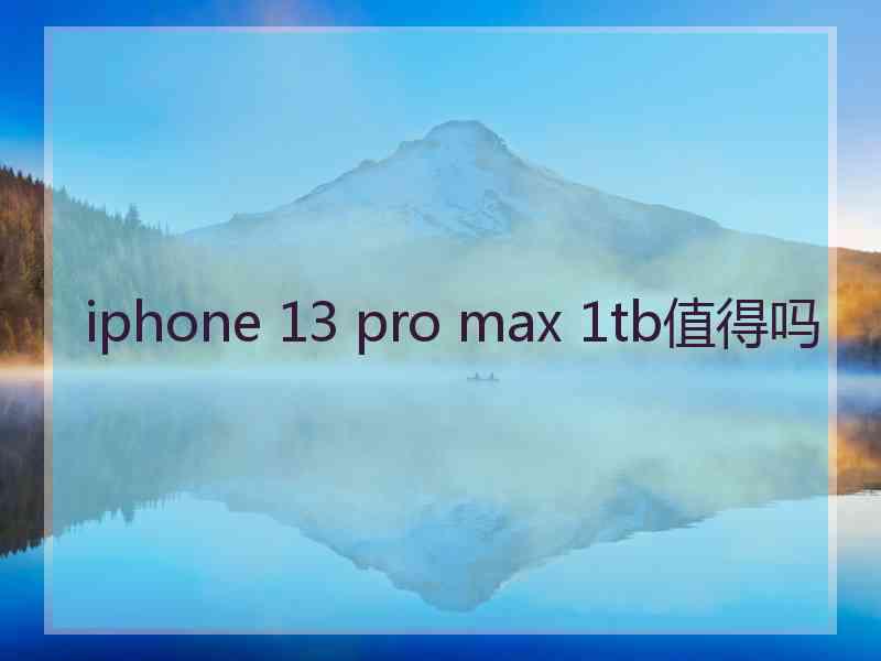 iphone 13 pro max 1tb值得吗