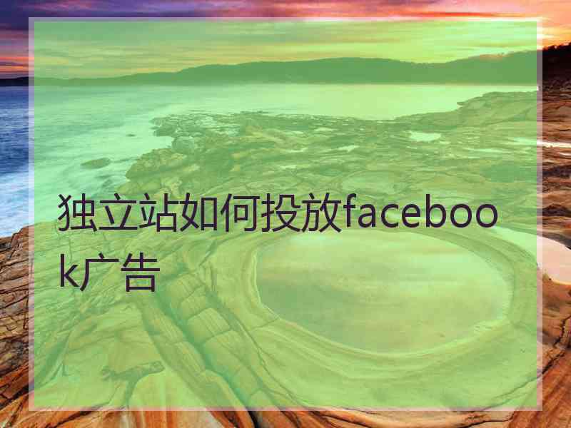 独立站如何投放facebook广告