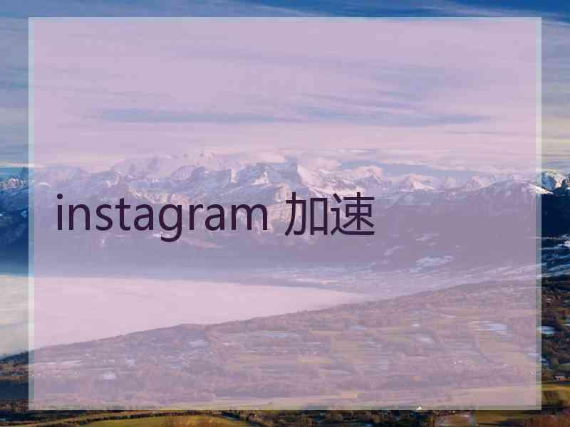 instagram 加速