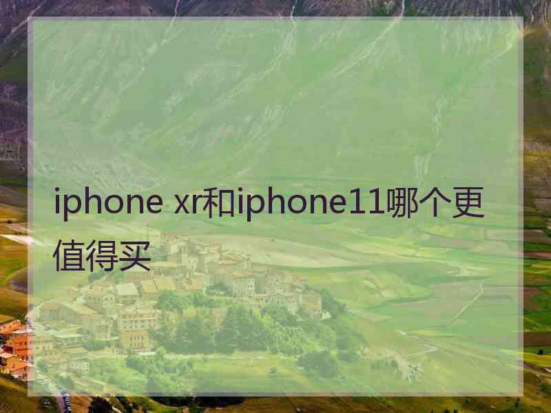 iphone xr和iphone11哪个更值得买