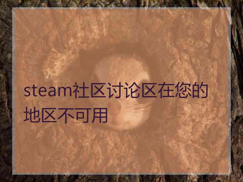 steam社区讨论区在您的地区不可用