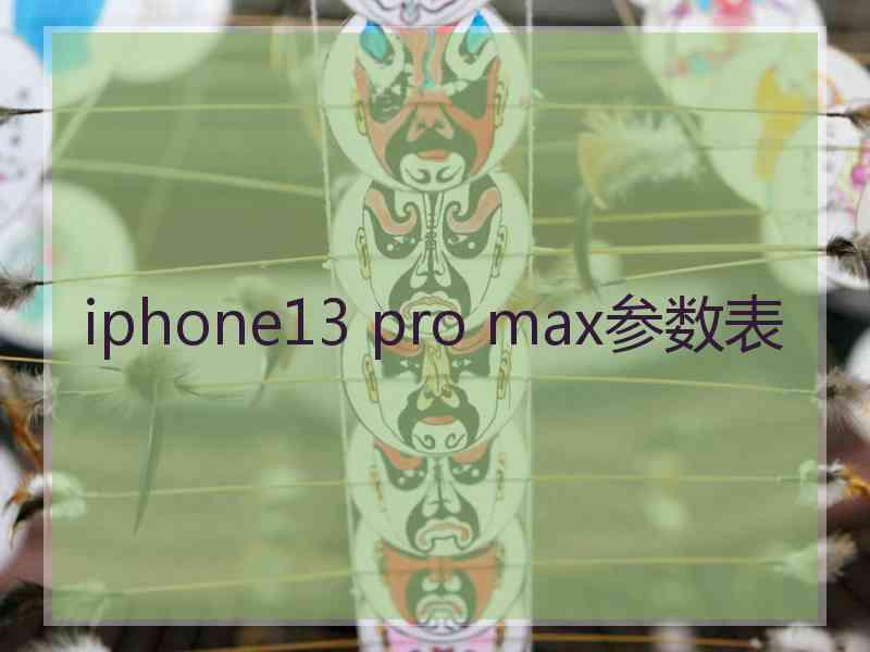 iphone13 pro max参数表