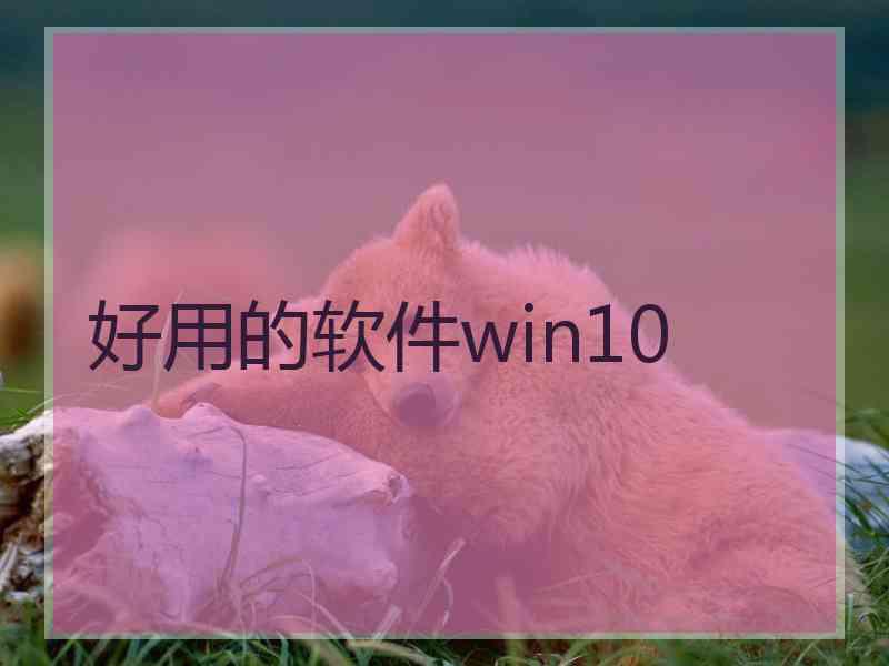 好用的软件win10