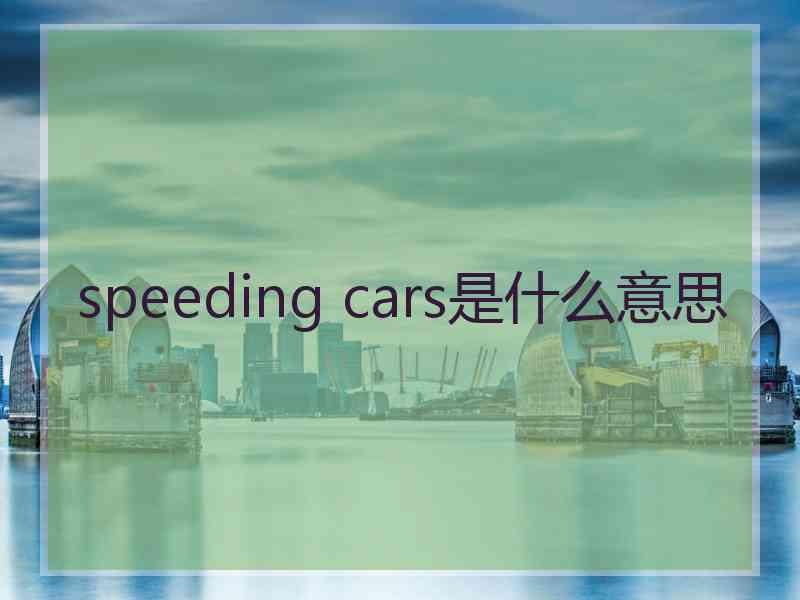 speeding cars是什么意思