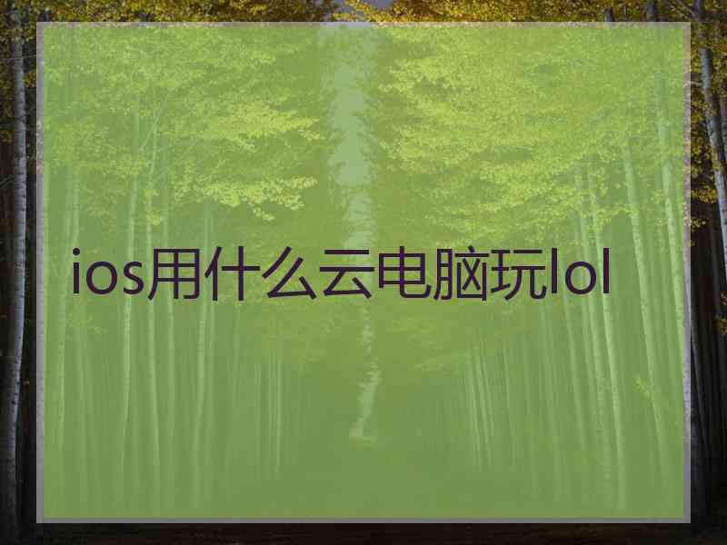 ios用什么云电脑玩lol