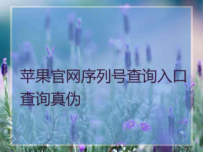 苹果官网序列号查询入口查询真伪