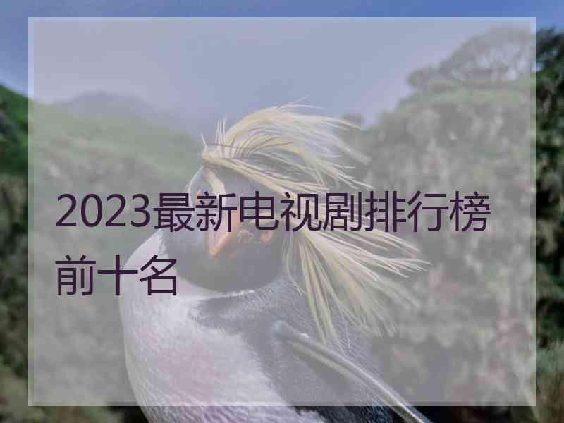 2023最新电视剧排行榜前十名