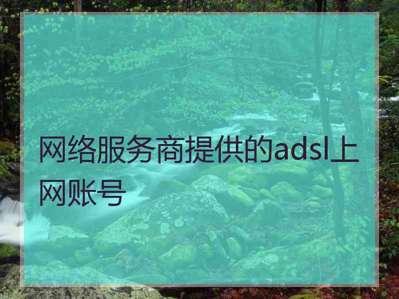 网络服务商提供的adsl上网账号