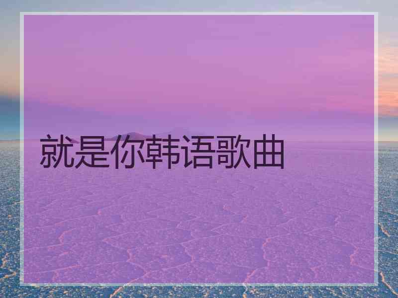 就是你韩语歌曲