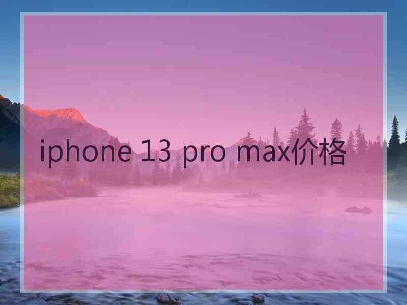 iphone 13 pro max价格