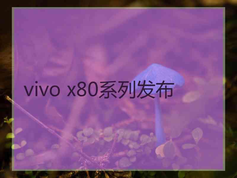 vivo x80系列发布