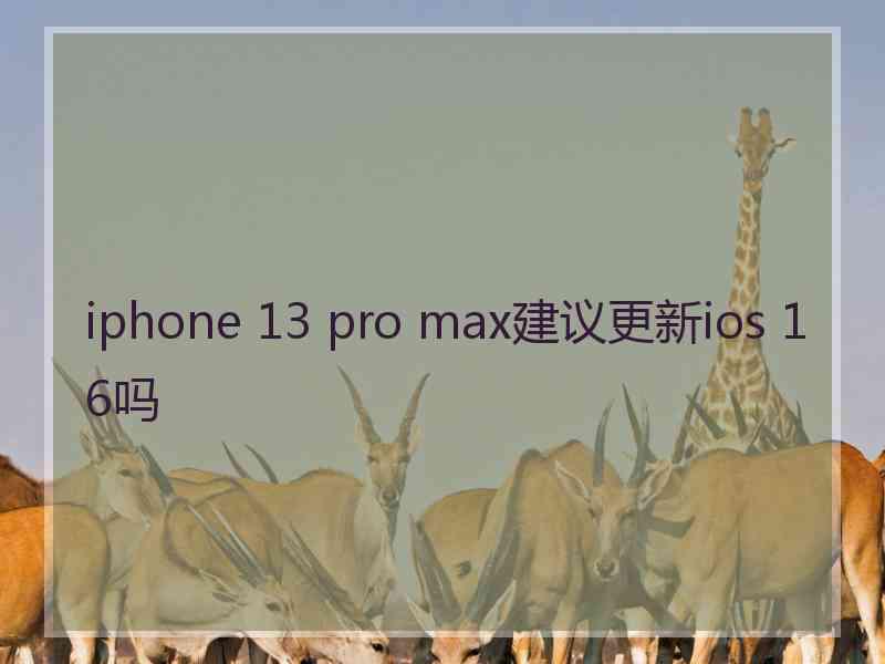 iphone 13 pro max建议更新ios 16吗