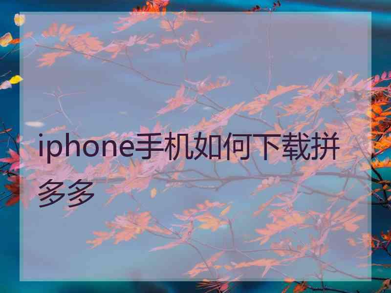 iphone手机如何下载拼多多