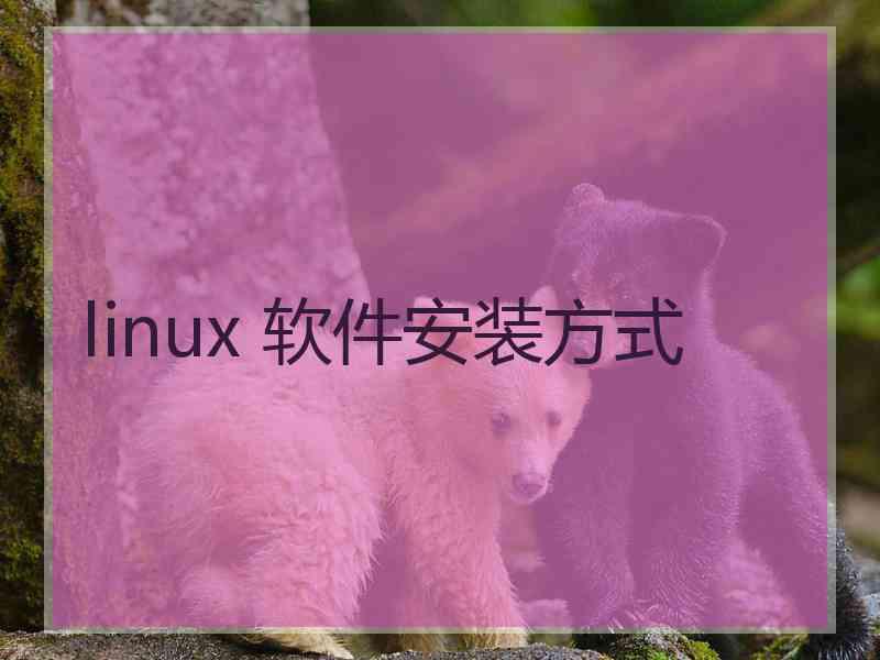 linux 软件安装方式