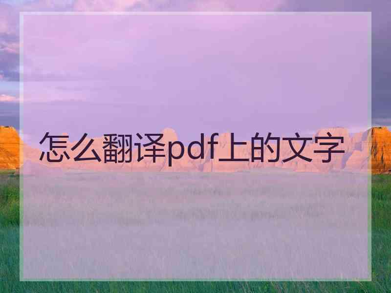 怎么翻译pdf上的文字